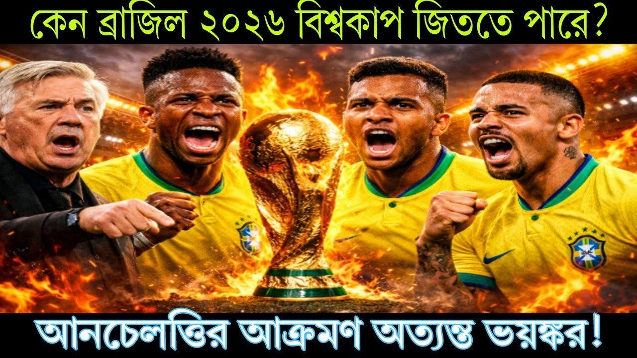 কেন ব্রাজিল ২০২৬ বিশ্বকাপ জিততে পারে? আনচেলত্তির আক্রমণ অত্যন্ত ভয়ঙ্কর! ⚽