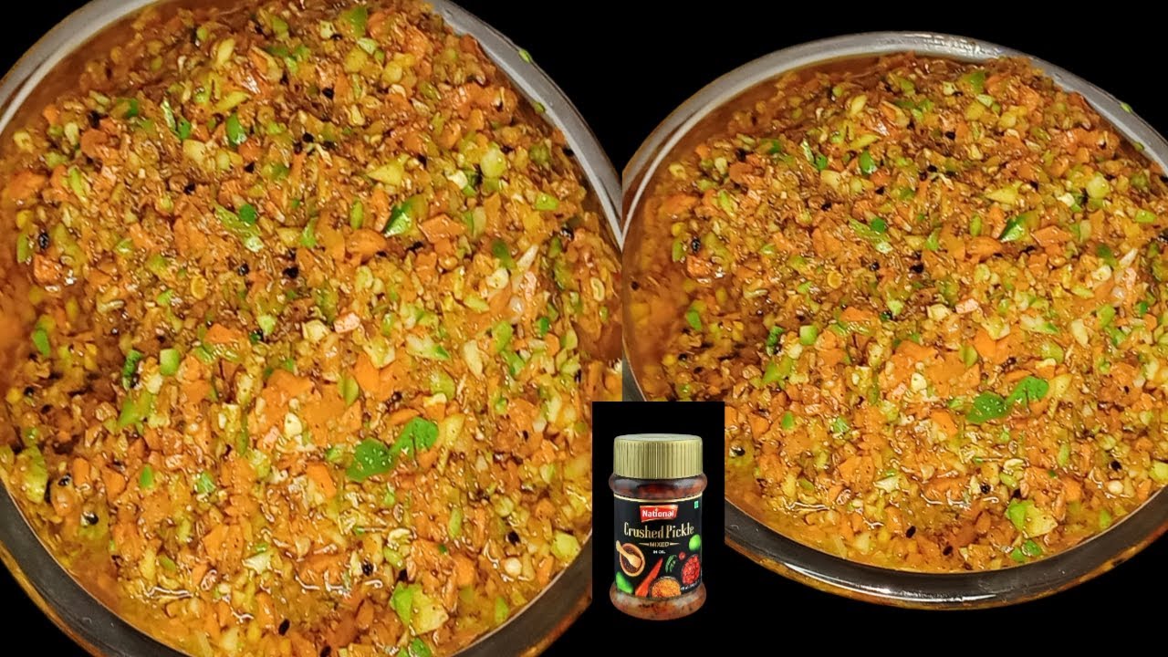 10 Minutes National Crushed Pickle Recipe||Mix Aachaar || Mix Pickle Recipe|Vegetable pickle Recipe|