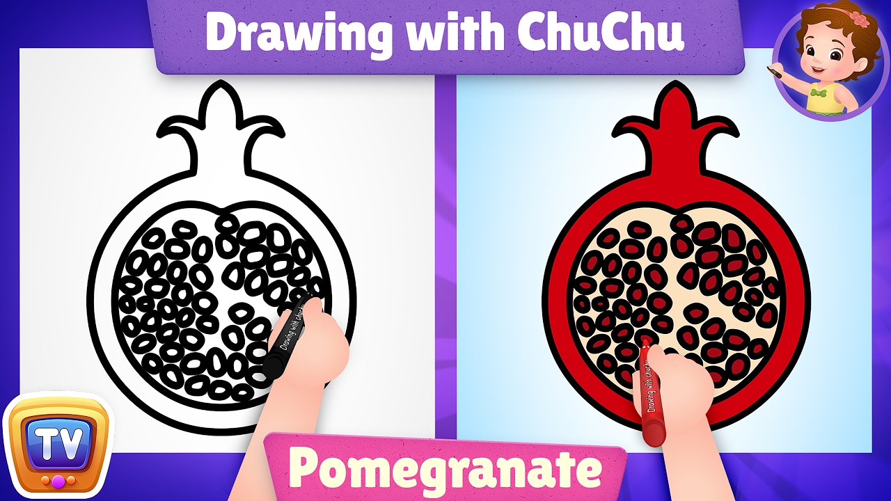 How to Draw a Pomegranate   More Drawings with ChuChu   ChuChu TV Drawing Lessons for Kids