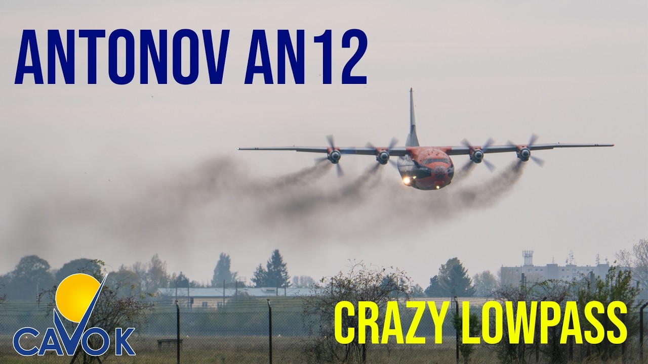 (4K) CRAZY WINDY LOWPASS | ANTONOV AN12 | CAVOK AIR