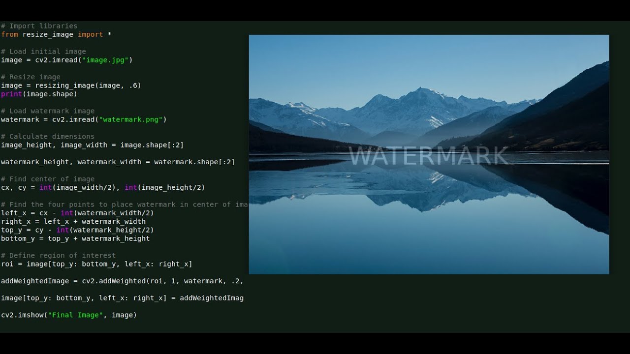 How to add Watermark to Images | Python & OpenCV