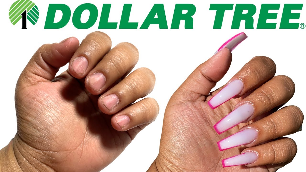 DOLLAR TREE ACRYLIC NAILS AT HOME ALL PRODUCTS ONLY $1 - *NOT CLICKBAIT*