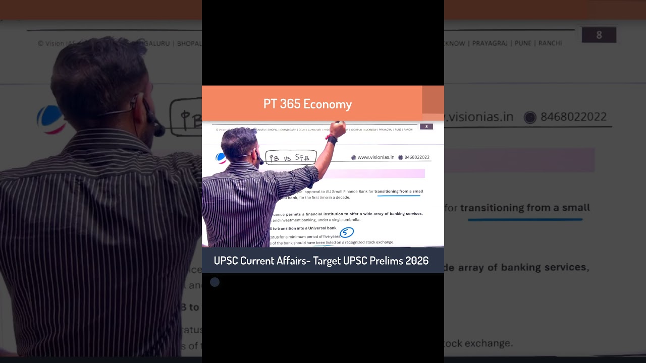 PT 365 Economy Target UPSC Prelims 2026 Current Affair Small Finance vs Payment Bank |Indian Economy