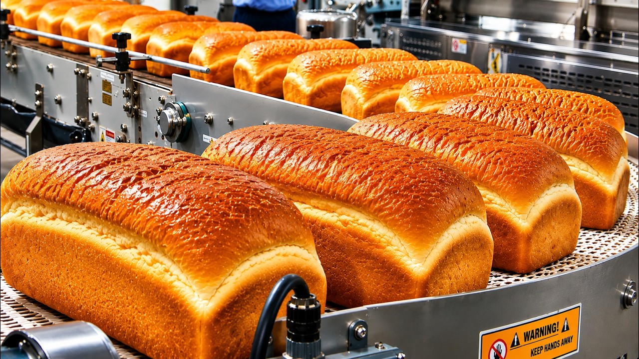 Как производятся миллионы кусков хлеба на огромной фабрике 🍞🏭