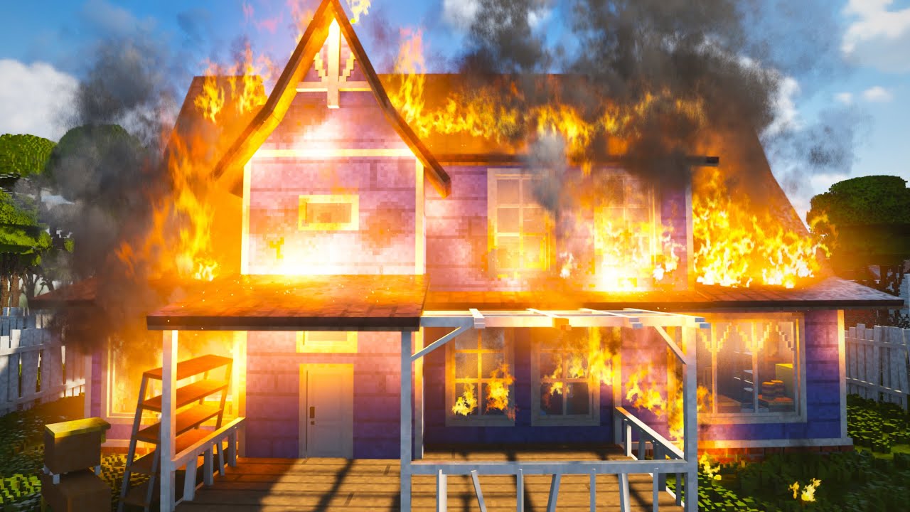 SET FIRE to a Hello Neighbor House with Gas Can - Teardown