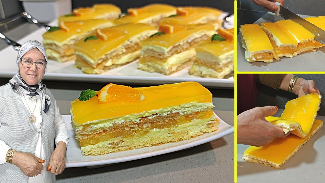 أسهل حلوة لاكريم لي طرونش باتيسري بمذاق البرتقال 🍊 الطبيعي اقتصادية بدون جيلاتين ❗للمبتدئين للكوطي 💪
