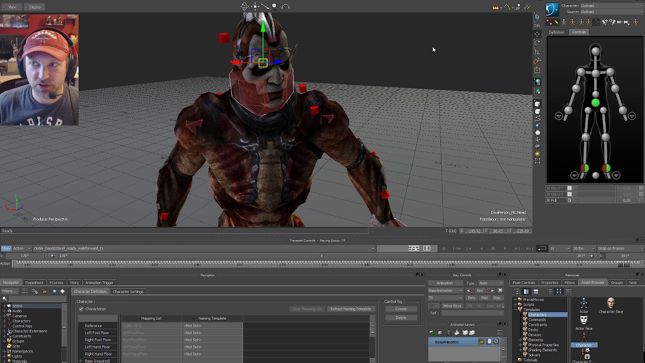 Motionbuilder Tutorial: Basics of motion editing a walk.