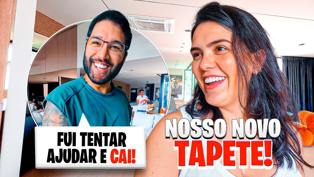 FIZ MINHA PROGRESSIVA EM CASA E O LUCAS CAIU AJUDANDO A COLOCAR OS TAPETES NOVOS