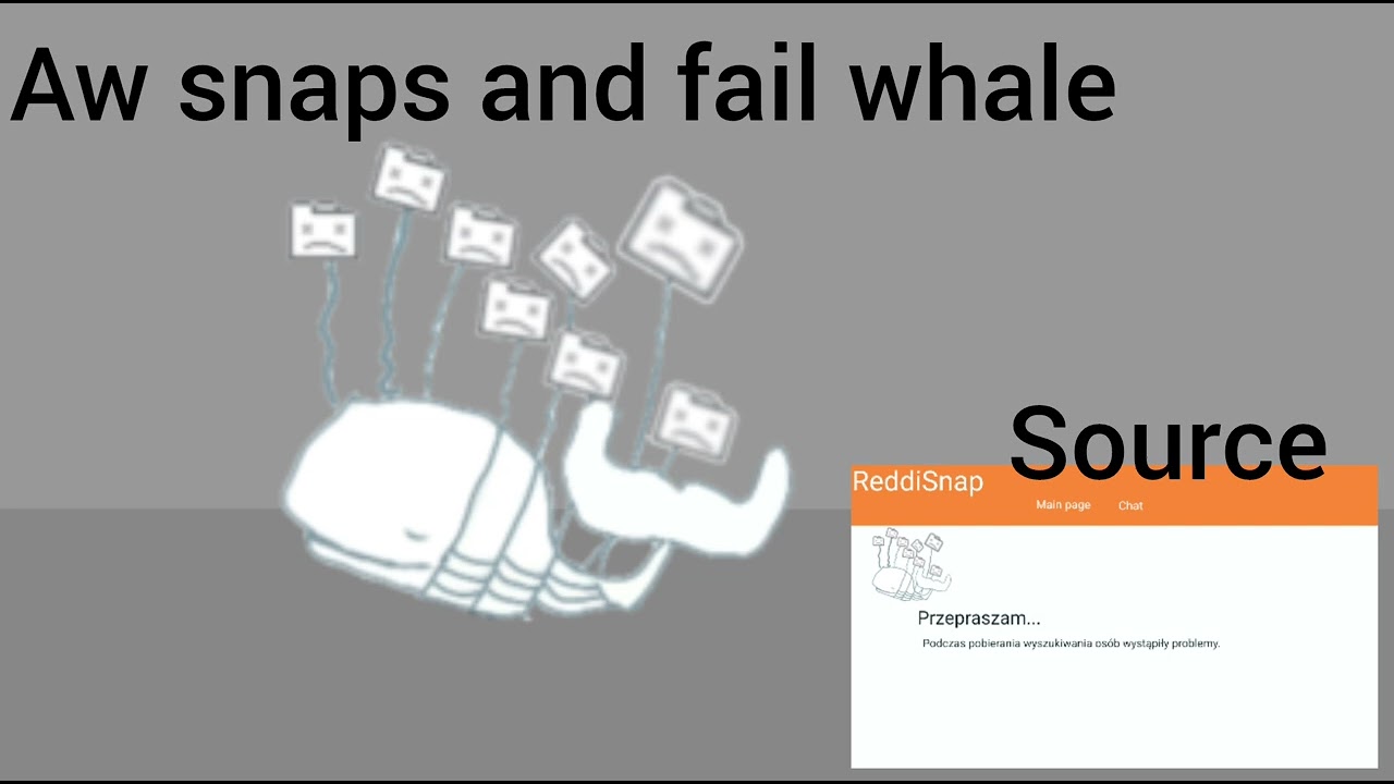 Something went wrong island - Aw snaps and fail whale NOT ANIMATED