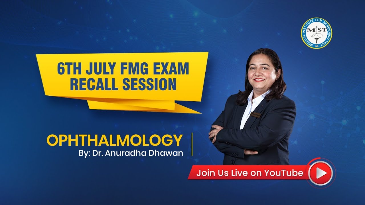 MIST, Ophthalmology MCQ RECALL OF  6TH JULY 2024 FMGE | MIST FMGE