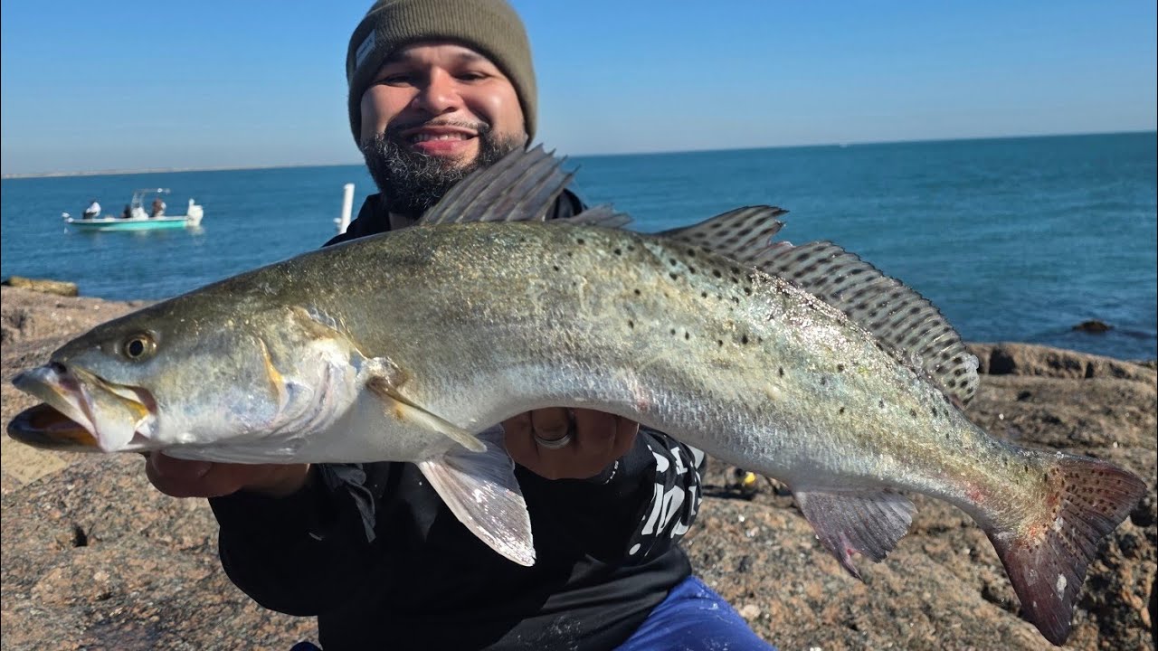 Jetty Fishing for Speckled Trout (Catch and Cook) Port Aransas Tx 