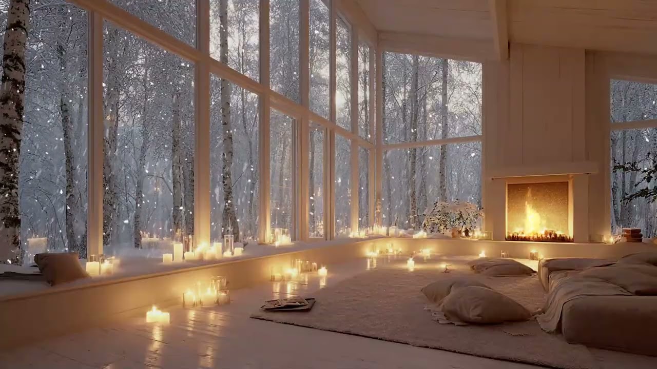 🔥🎹Snowy Night Fireplace Piano | Focus, Study & Calm