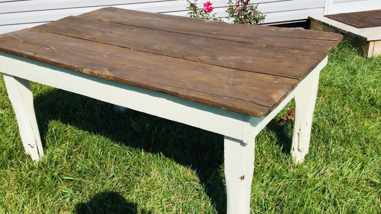 Vintage farmhouse table repair 90 years old