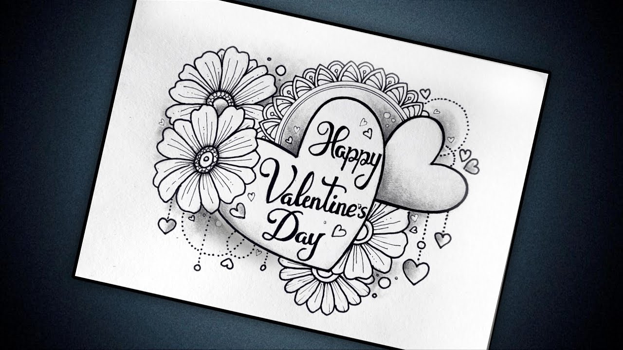 Easy Valentine's Day Drawing/Beautiful Heart Mandala Drawing with Flowers /Easy Mandala Art/Mandala 