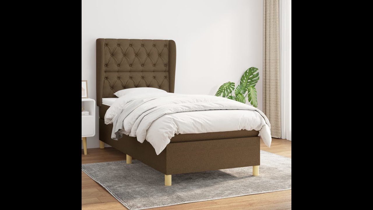 Boxspring met matras stof donkerbruin 80x200 cm