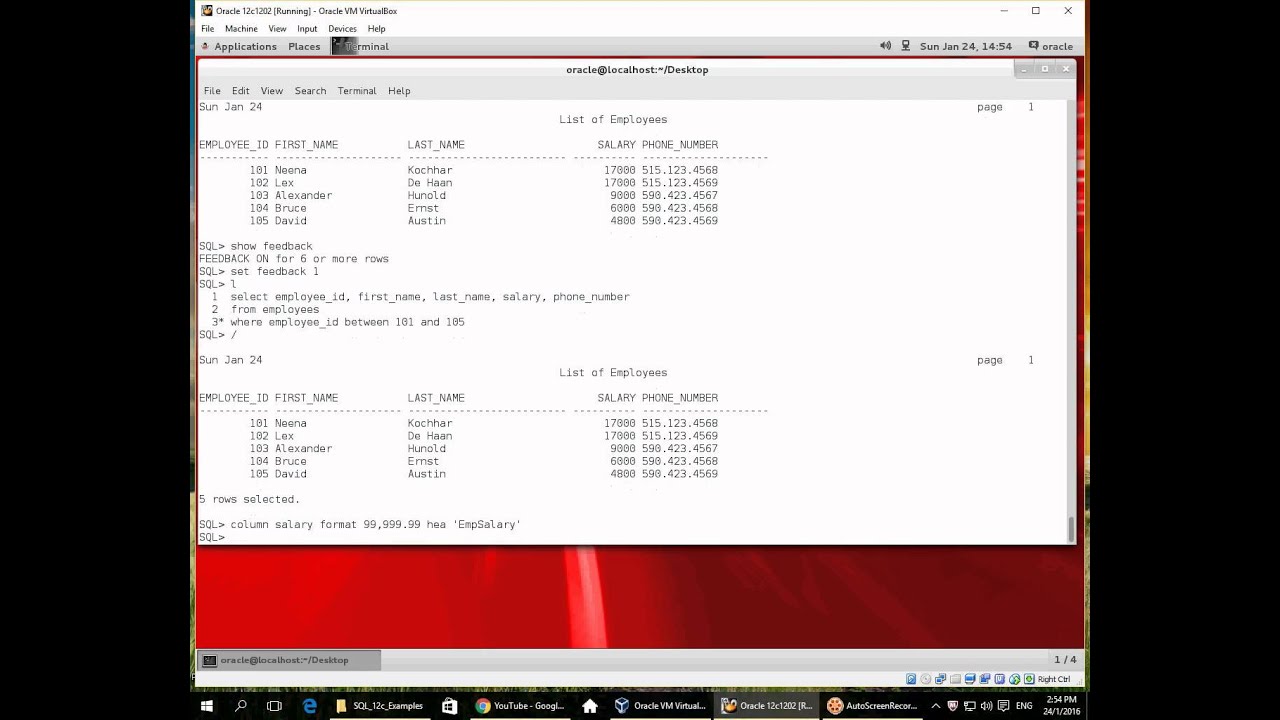 SQLPlus Formatting Commands