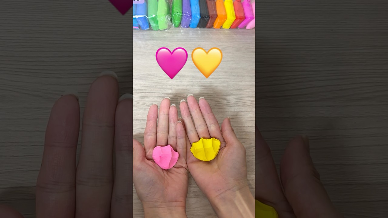 Clay Mixing Colors 💛🩷 #satisfying #clay #trending