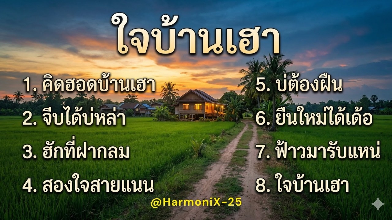 ใจบ้านเฮา Full Album 2026 รวมเพลงลูกทุ่งอีสานเพราะๆ 8 เพลง ฟังยาวๆ ม่วนซึ้ง