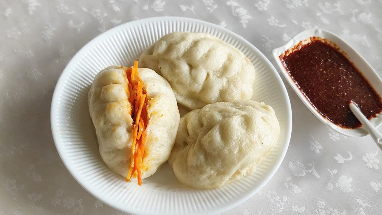 Пигоди с Емди!Рецепт моей бабушки!Джусай пигоди찐부추만두.왕만두 Steamed big dumplings