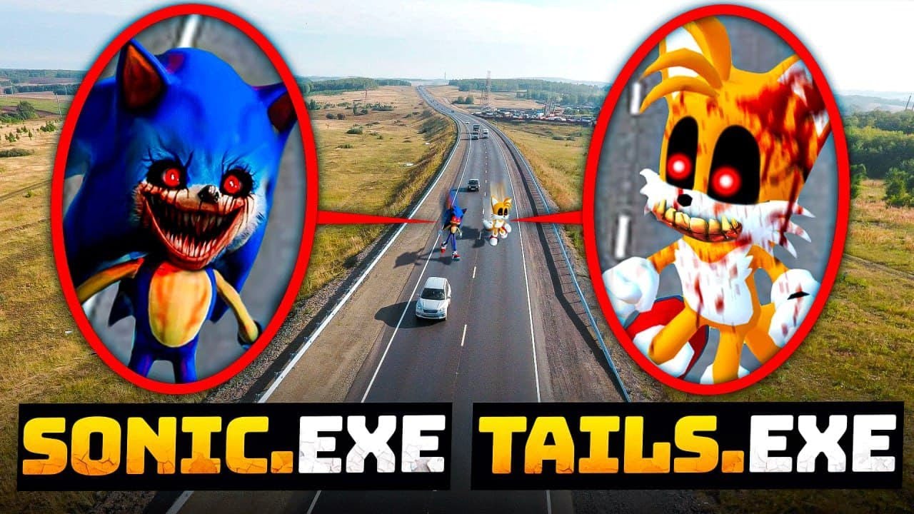 ДРОН СНЯЛ СОНИК.EXE vs ТЕЙЛЗ.EXE В РЕАЛЬНОСТИ ! TAILS.EXE VS SONIC.EXE ! Потусторонние ! страшилки