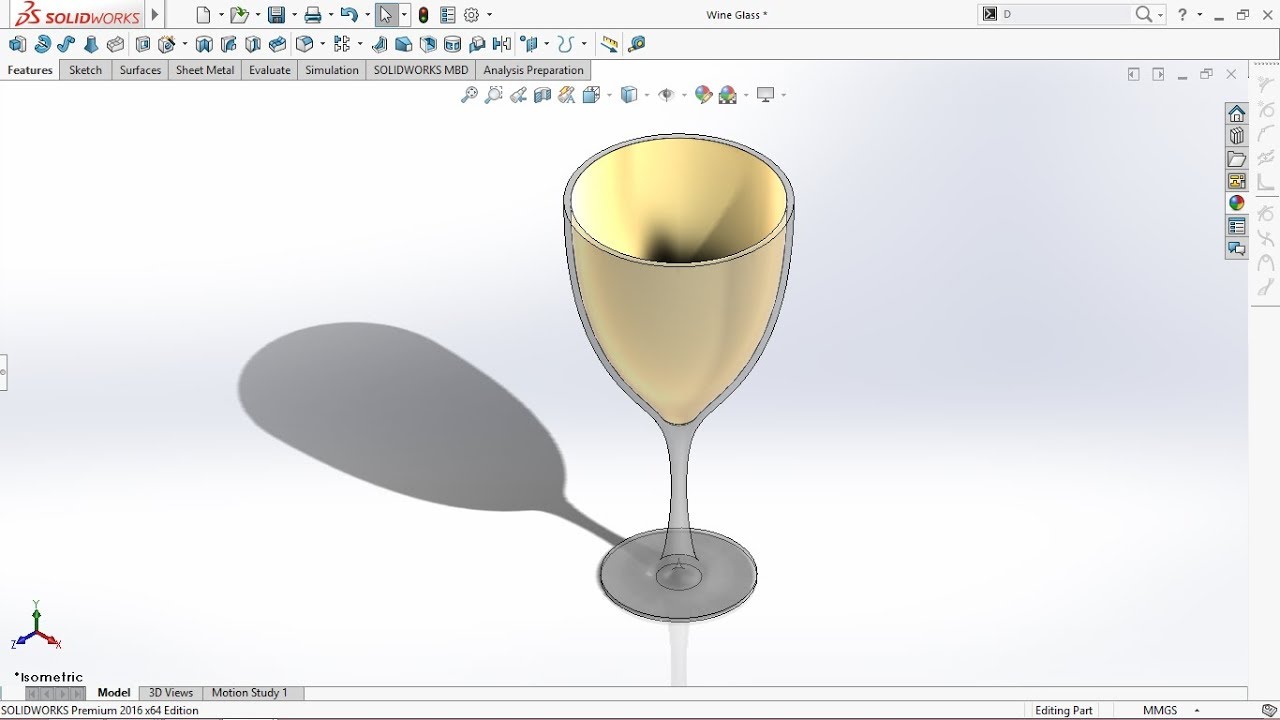 Solidworks Tutorial_Modeling Wine Glass Basic