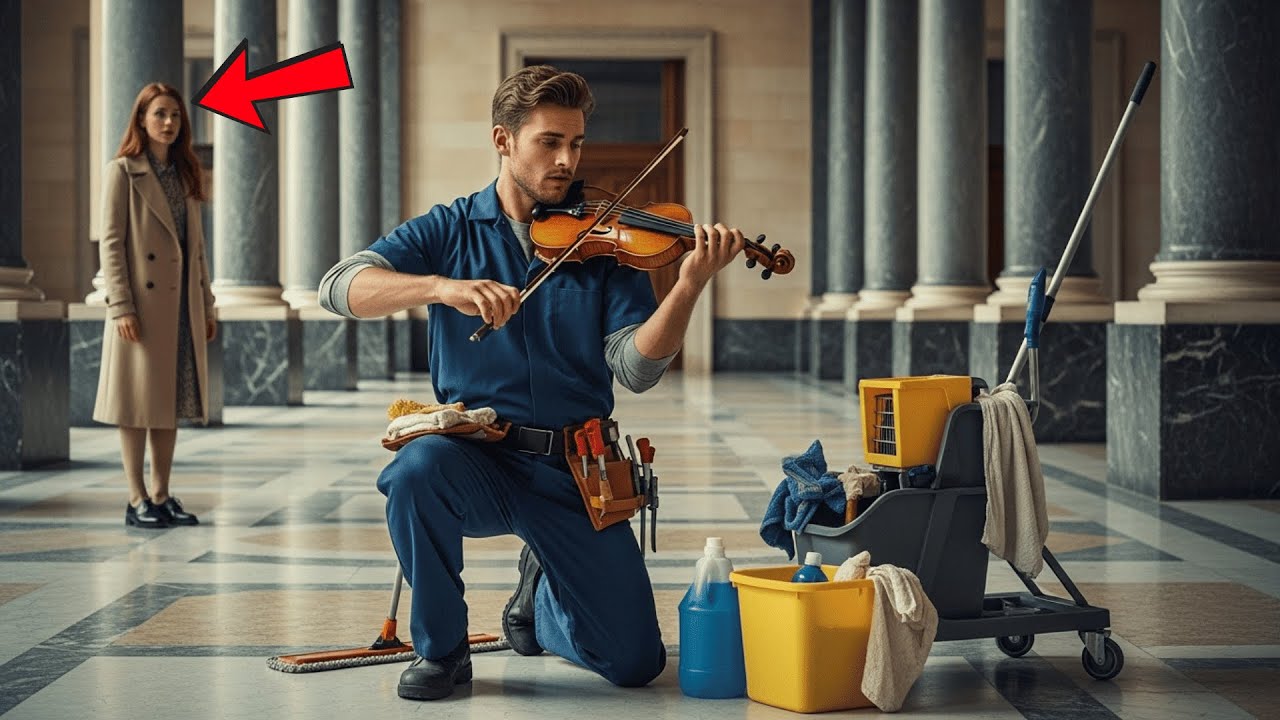Papá Soltero Conserje Tocó Un Violín Roto En El Vestíbulo A Las 2AM — Un Crítico Se Detuvo A Llorar