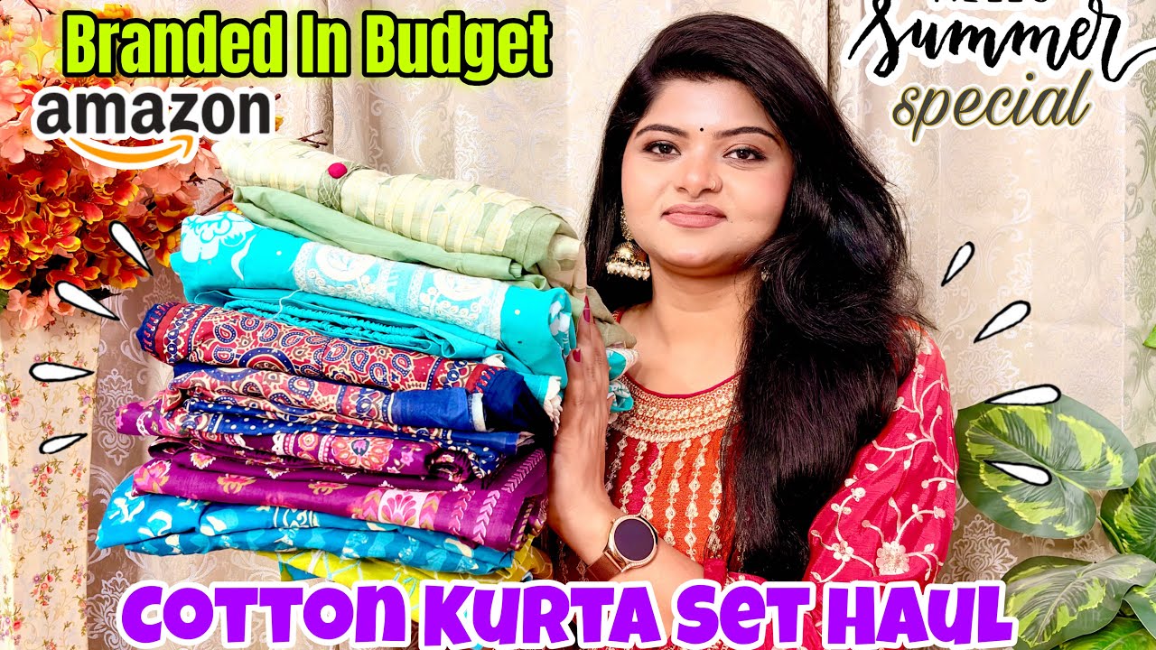 Summer Special Amazon Cotton Kurta Set Haul | Amazon Anarkali Cotton Kurta Pant Dupatta Set Haul