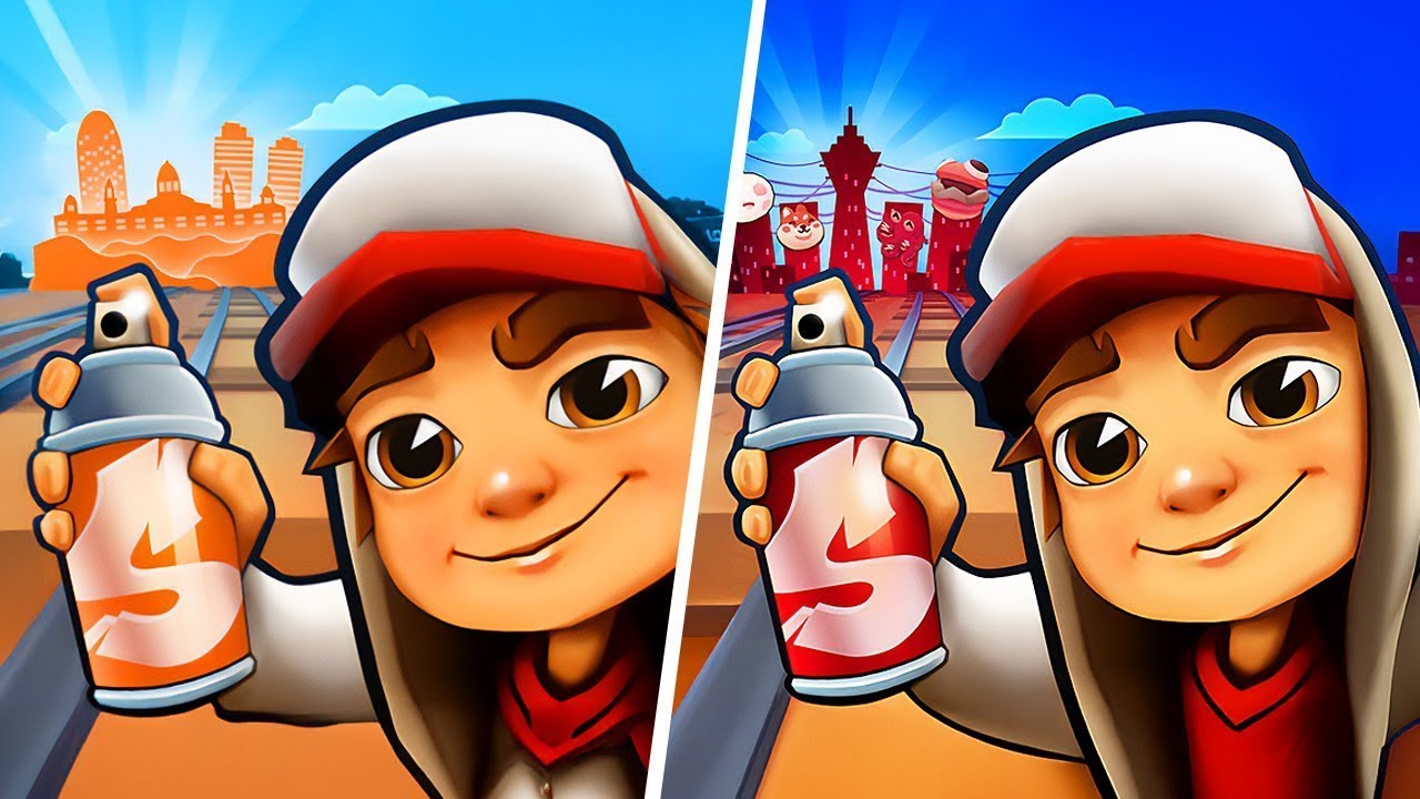 Subway Surfers Barcelona 🆚 Subway Surfers Beijing, Subway Surfers Map Comparison