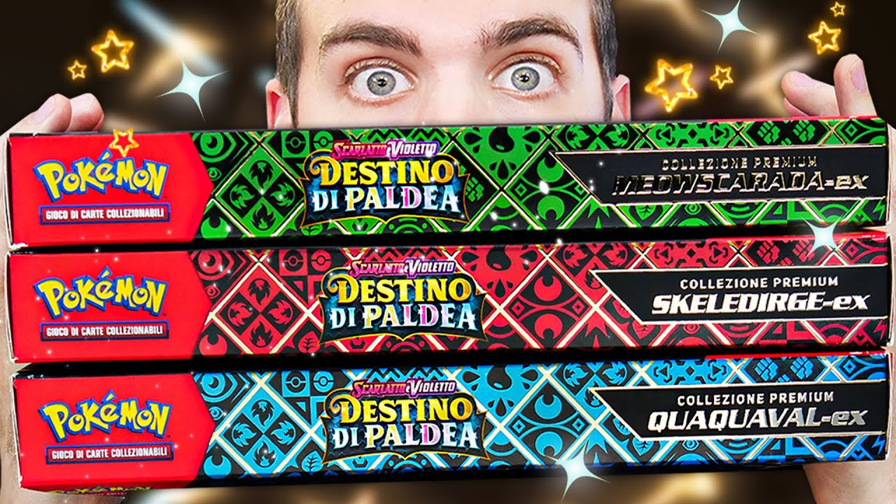 APRO LE COLLEZIONI PREMIUM DI MEOWSCARADA, SKELEDIRGE E QUAQUAVAL! - Pokemon TCG Destino Di Paldea