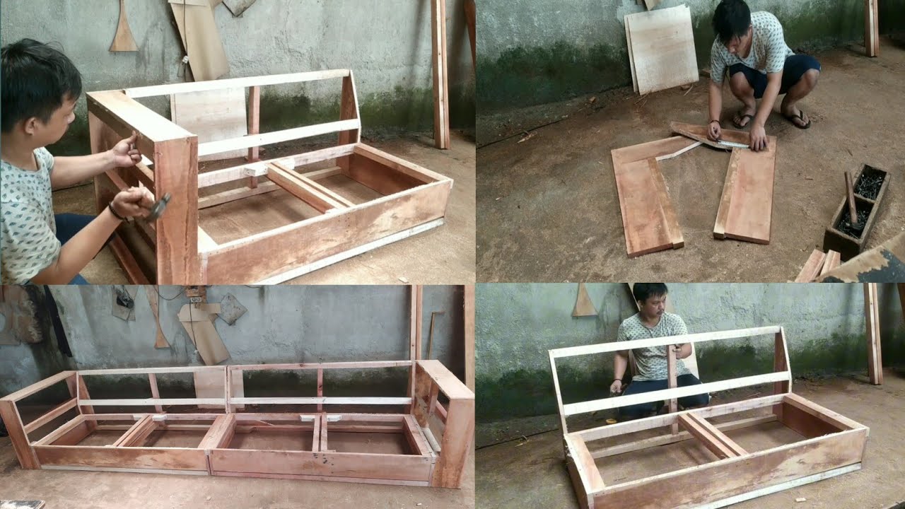 CARA MEMBUAT RANGKA SOFA || cara membuat sofa minimalis sendiri