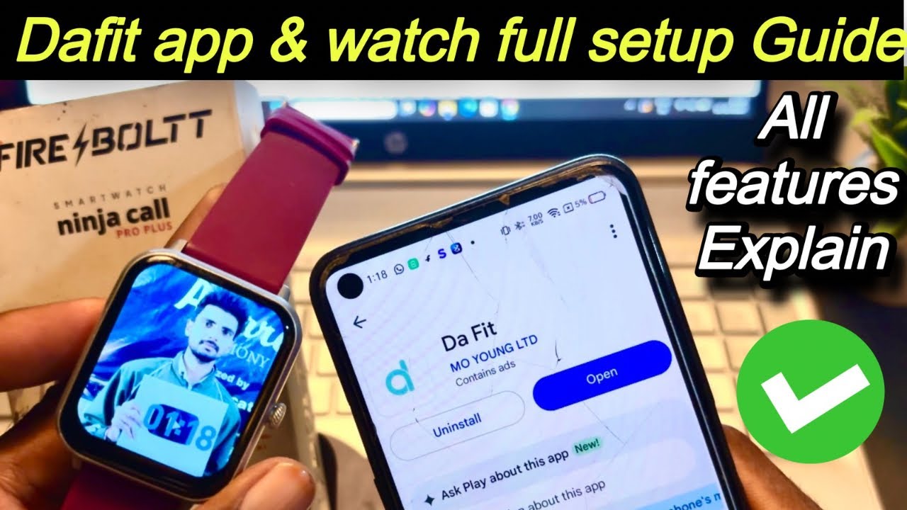 Dafit app smartwatch Setup Guide & Tutorial | da fit app smartwatch setup & all features explained🔥