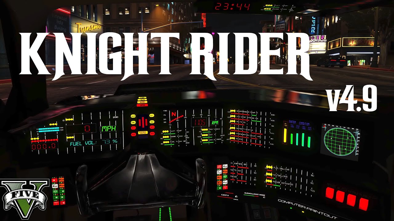 GTA 5 Knight Rider Mod v4.9 - Full Mod Showcase (KITT Dashboard 4K)