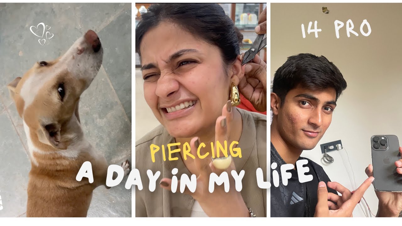 GOT MY PIERCING DONE | iPhone 14 pro unbox and daily vlog