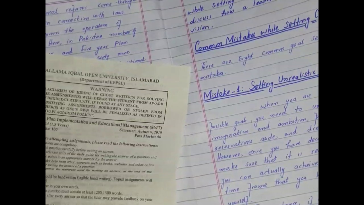 How to write Assignment of B.Ed(Allama iqbal open university)