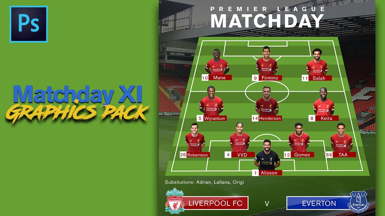 Matchday Starting XI Graphics Pack | Free PSD File |