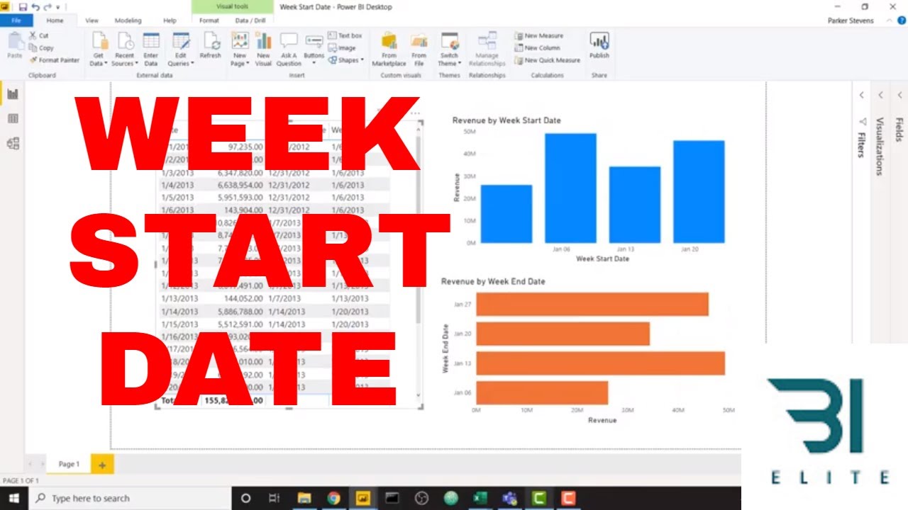 DAX for Power BI - Week Start Date & Week End Date