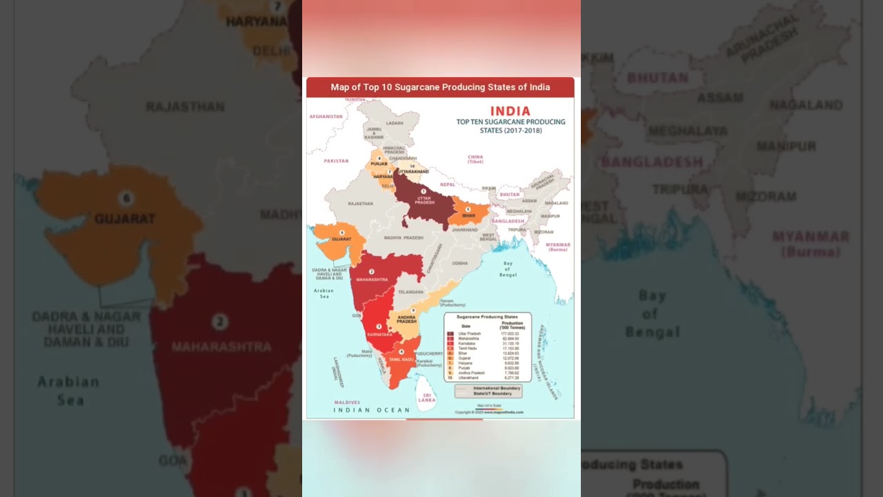 top 10 sugar producing states in india #viral #shorts #trend