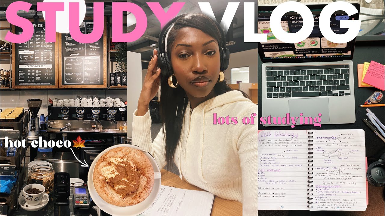 STUDY VLOG | productive days in my life, romanticising uni, late night library session, coffee shop