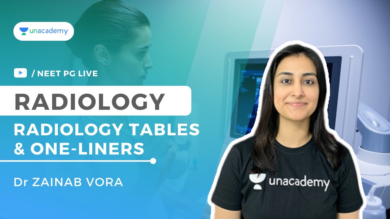 Most important Radiology Tables & One-Liners | NEET PG | Dr Zainab Vora