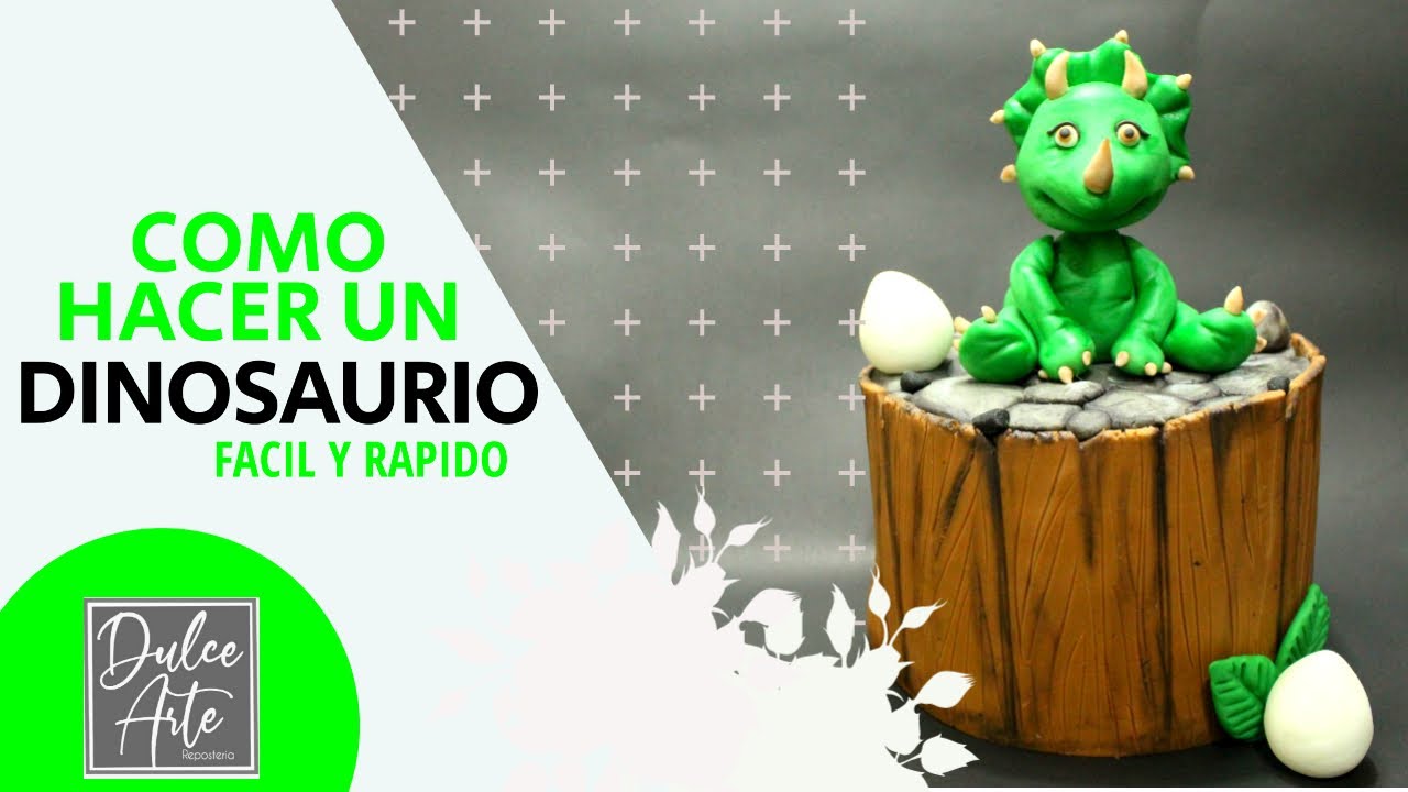 Como hacer un Dinosaurio fondant, plastilina, porcelana paso a paso