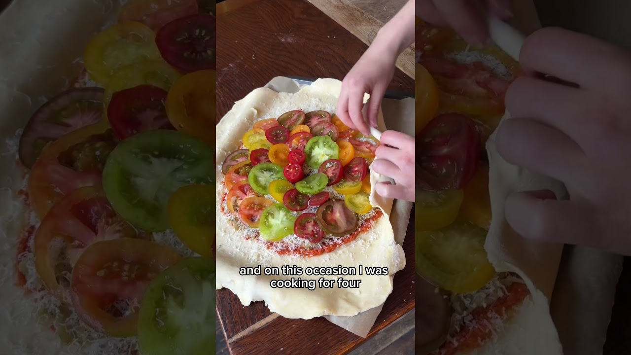 TOMATO, CARAMELISED ONION & RED PESTO GALETTE #galette  #communalliving #easyrecipe #pastryrecipe