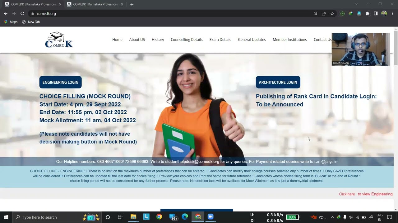 Mock Allotment | COMEDK 2022 | Choice Filling | Seat Matrix | Round 1