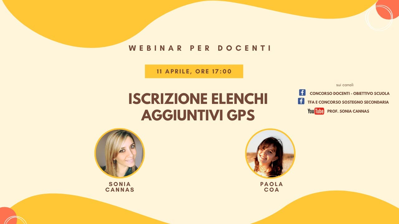 Iscrizione elenchi aggiuntivi GPS