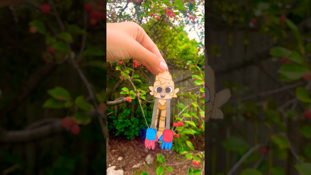 Making goob from dandy&rsquo;s world into a hanging paper doll! ✨ #dandysworld #papercraft