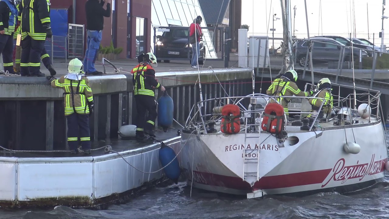 Laboe Sturm 29.10.2017 wütet im Yachthafen, Ostsee Hafen