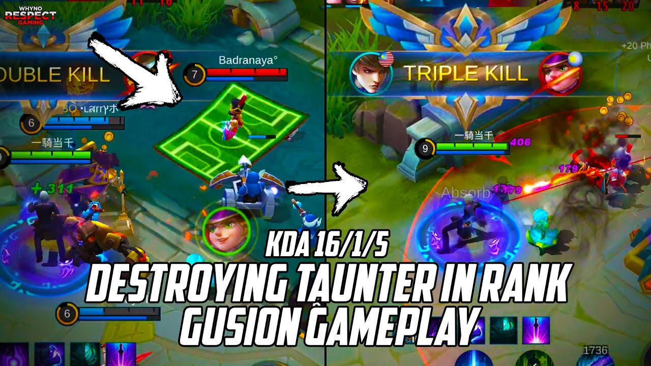 WHY NO RESPECT | GUSION DESTROY TAUNTER IN RANK | Gusion Gameplay | Mobile Legends