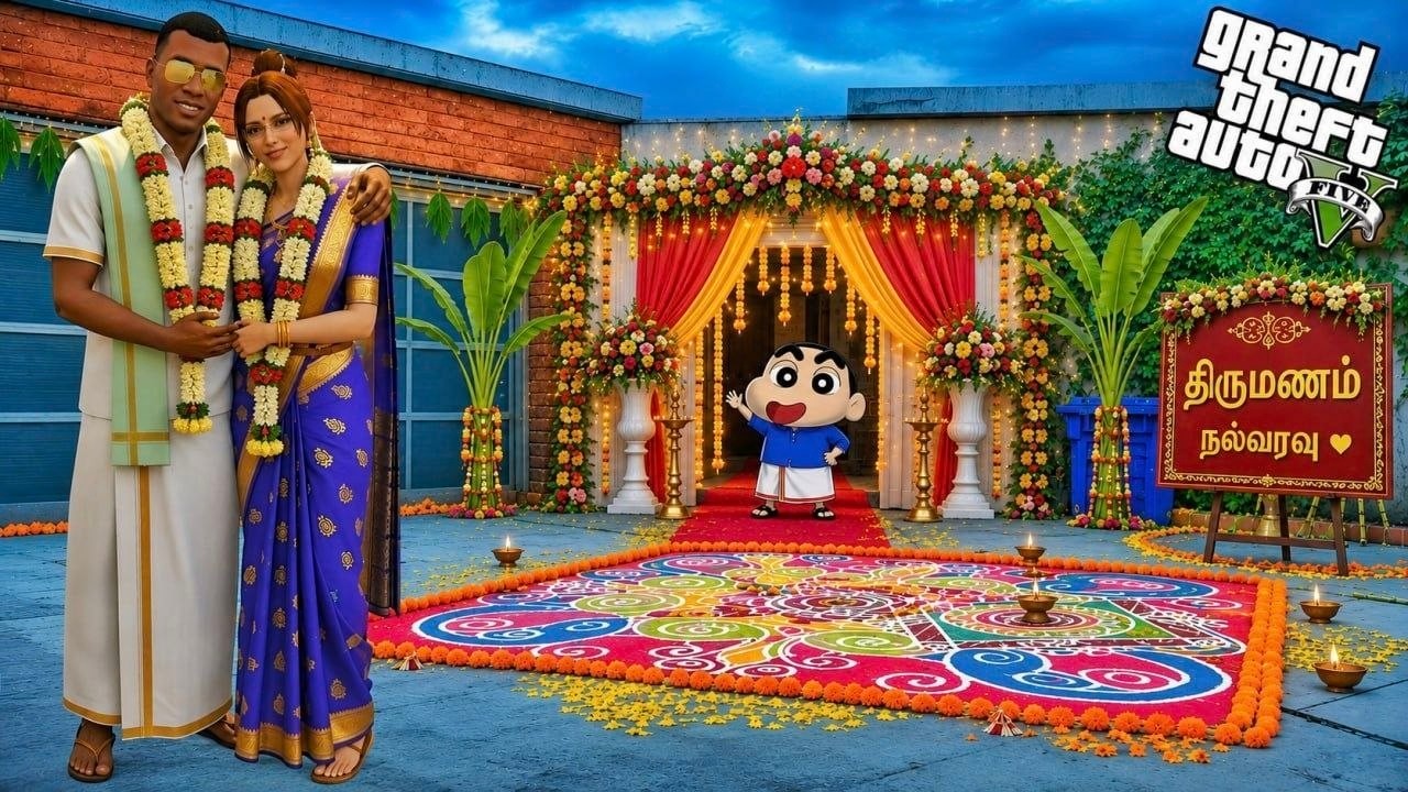 GTA5: Shinchan Arranges Meenu & Franklin Wedding in Los Santos | Tamil Mod Gameplay