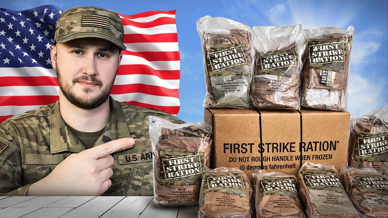 Дегустация американского военного пайка MRE First Strike, меню №7, готового к употреблению 24-час...