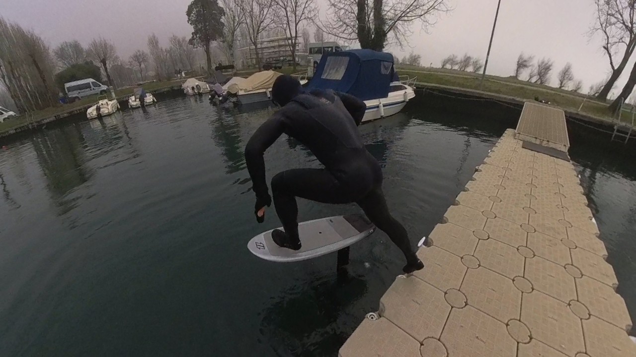 Tom gliding Above the Glassy Grey #pumpfoil #pumpfoiling #traininginwater