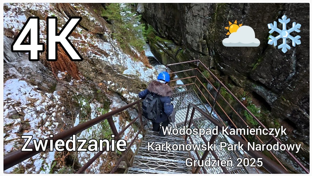 Wodospad Kamieńczyk - Karkonowski Park Narodowy - grudzień 2025